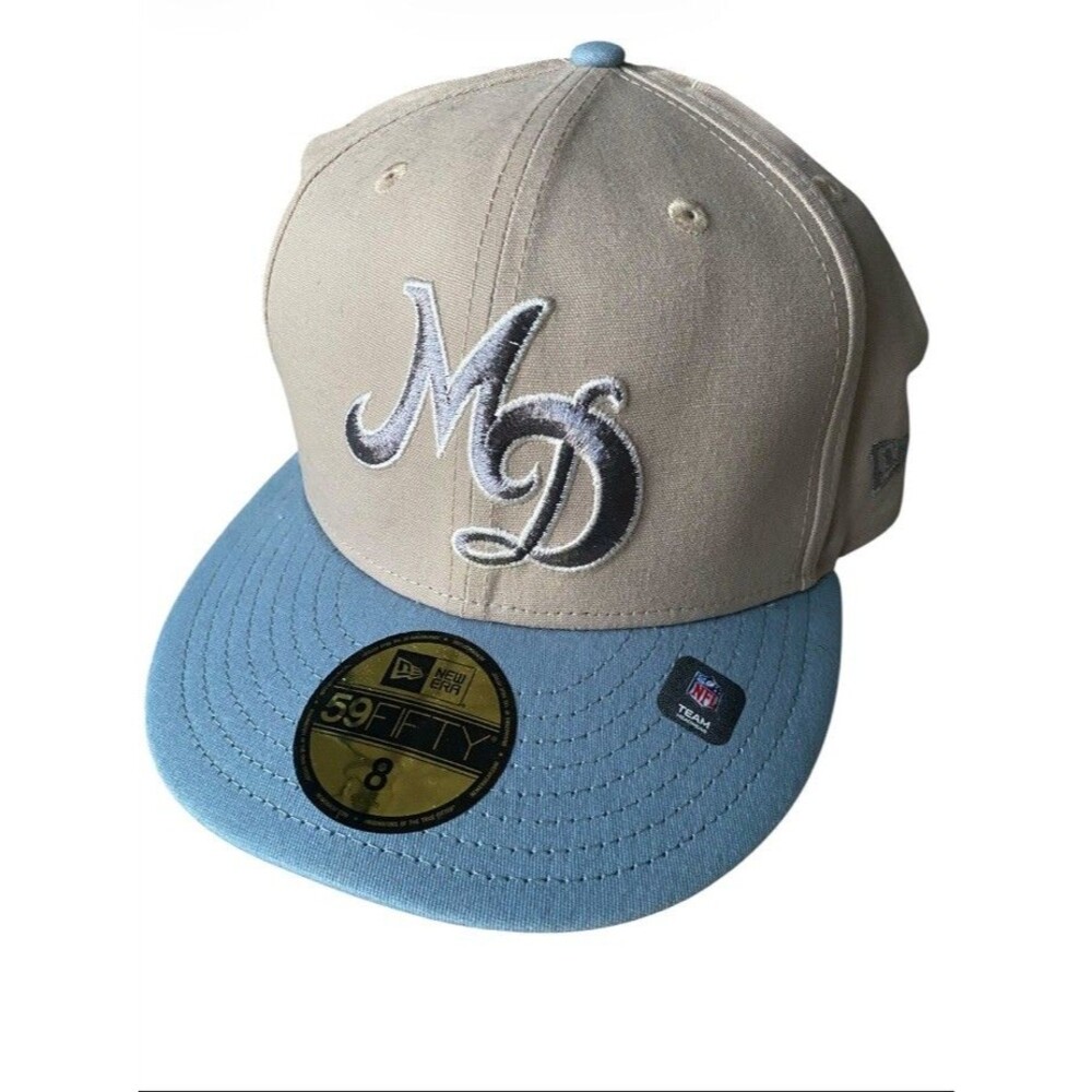New Era 59Fifty NFL Miami Dolphins Logo Cap Adult 8 Beige Hat 59 Fifty Brand New